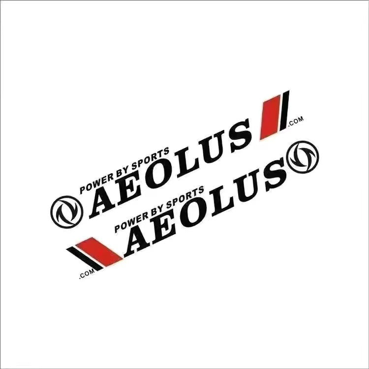 “Aeolus POWER BY SPORTS” logo, drawing inspiration from the name of the Greek god of wind. The倾斜的 layout and red accent symbolize speed and motion, ideal for representing a performance-oriented brand identity.