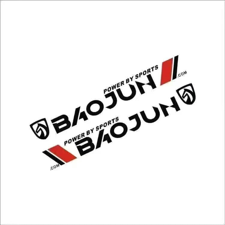 Dynamic Baojun “POWER BY SPORTS” logo with a sleek, tilted design in black, white, and red. This graphic embodies a performance-oriented identity, ideal for branding projects or automotive enthusiast content.