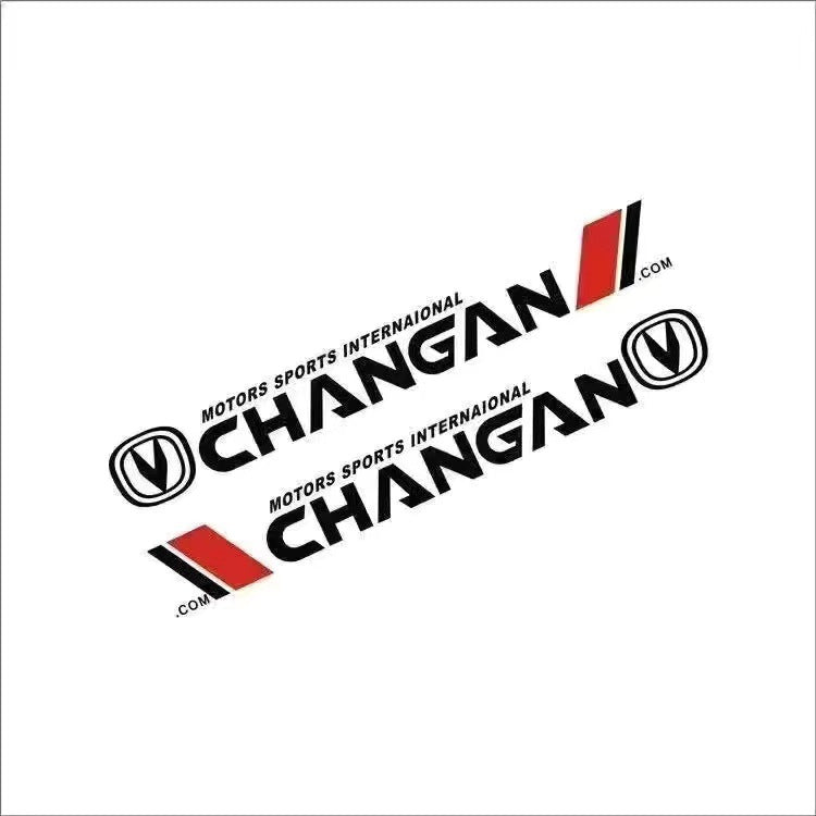 ​ Dynamic Changan Motorsports International logo graphics with a tilted layout. The design combines the V-icon, red/black elements, and motorsport typography, representing the brand’s performance-oriented identity.