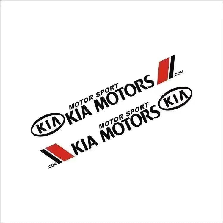 Iconic KIA MOTOR SPORT logo with the distinctive black oval and red accent slash. This design is a must-have for enthusiasts customizing their Kia vehicle to show affiliation with the brand’s performance and tuning culture.