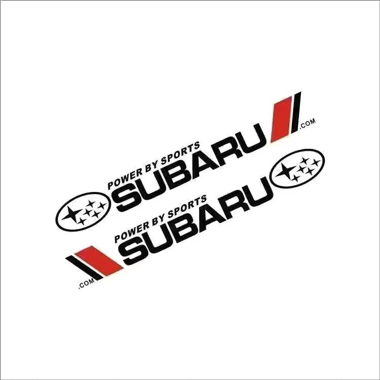 Distinctive Subaru “POWER BY SPORTS” logo with the signature Pleiades star cluster emblem. This high-contrast design is ideal for enthusiasts seeking to showcase the brand’s performance heritage on their vehicle or gear.
